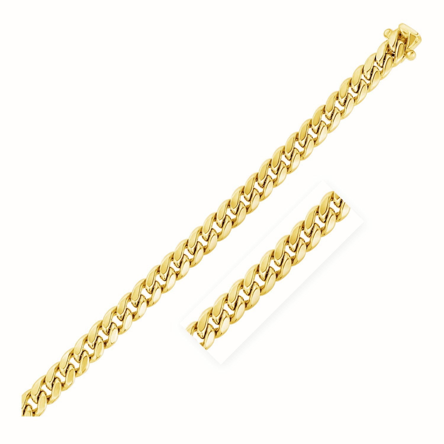 14KT Yellow Gold Miami Cuban Link Chain — Wide — 8mm