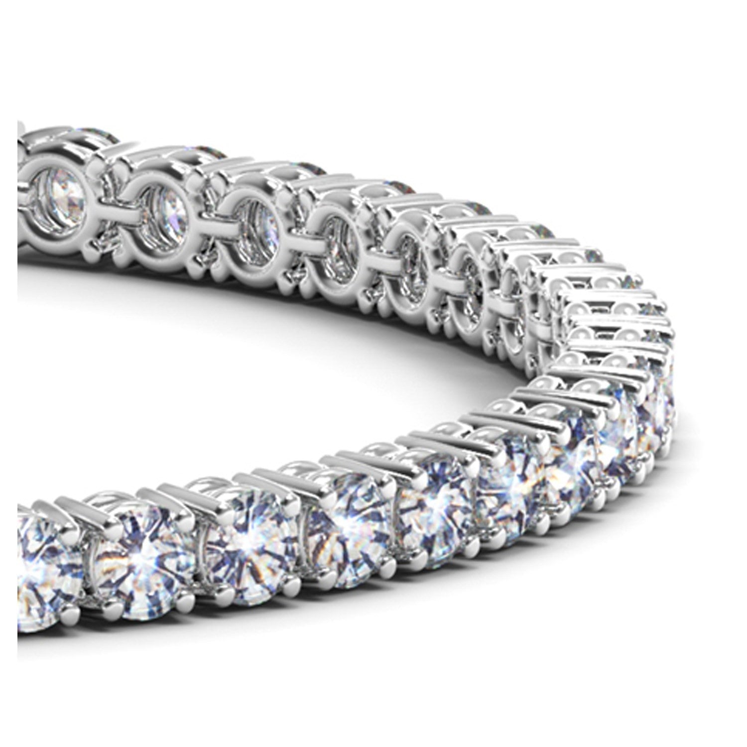 10 CTW Lab-Grown Diamond Tennis Bracelet — 14KT White Gold