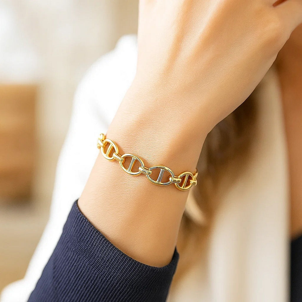 High Polish Mariner Link in 14KT Yellow Gold