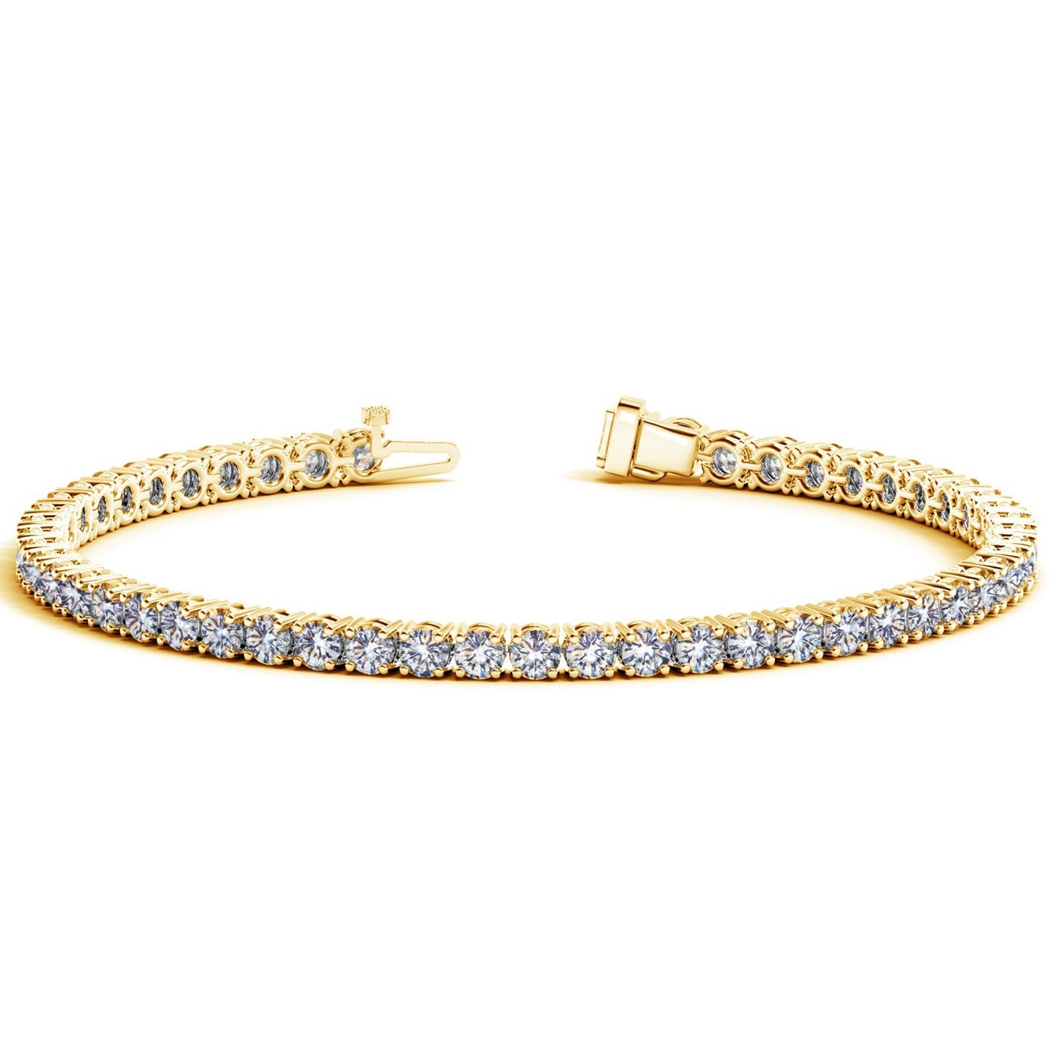 7 CTW Lab-Grown Diamond Tennis Bracelet — 14KT Yellow Gold