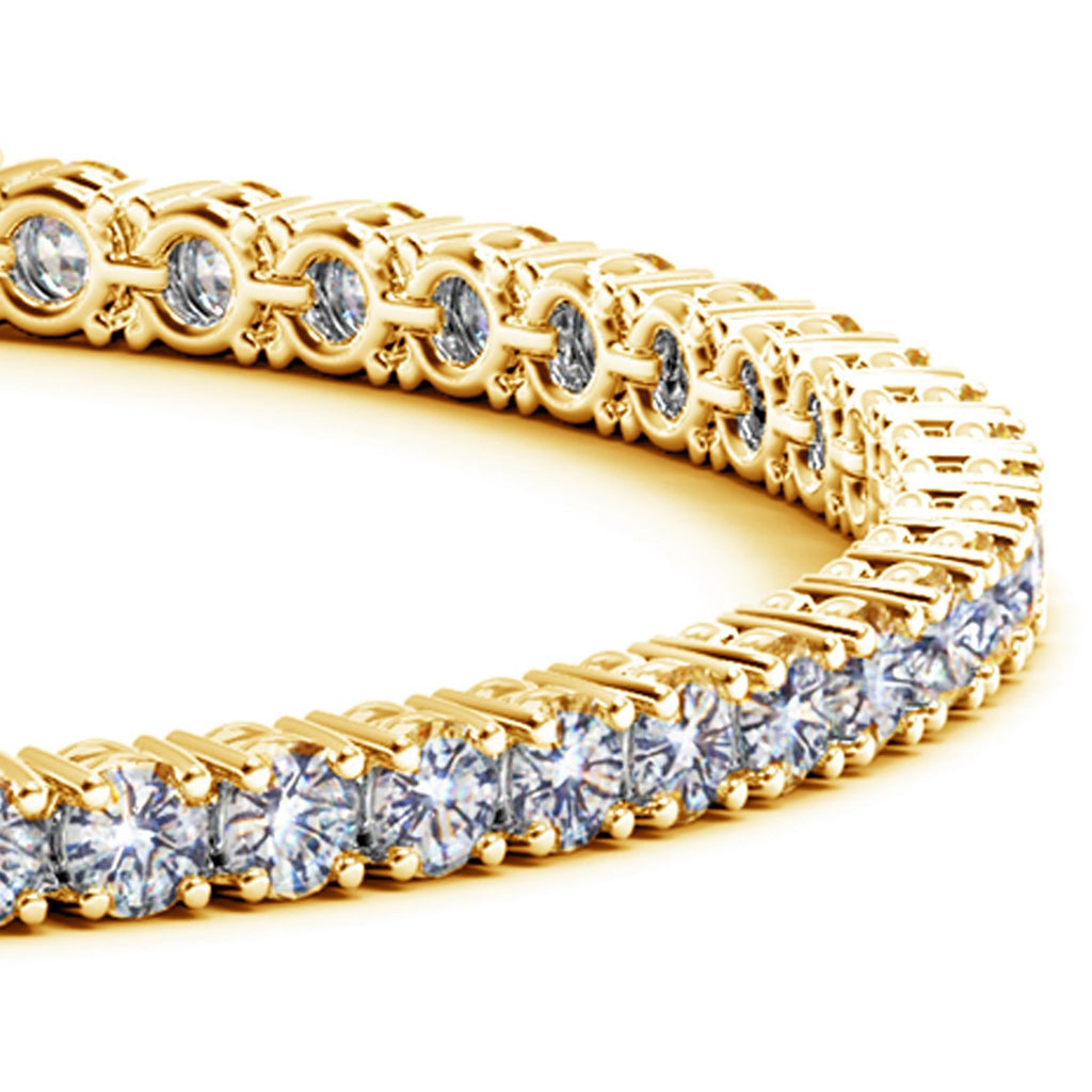 7 CTW Lab-Grown Diamond Tennis Bracelet — 14KT Yellow Gold