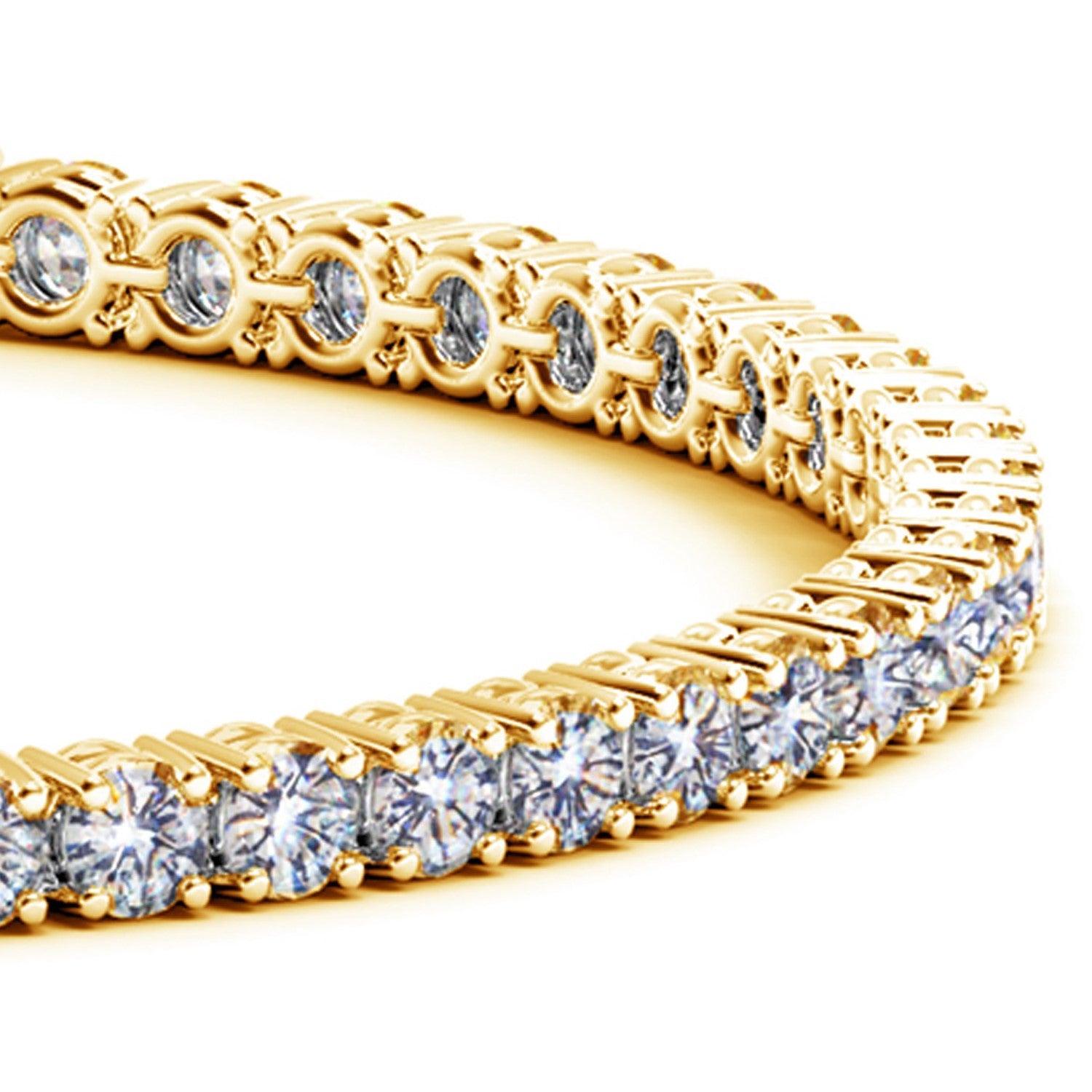 7 CTW Lab-Grown Diamond Tennis Bracelet — 14KT Yellow Gold