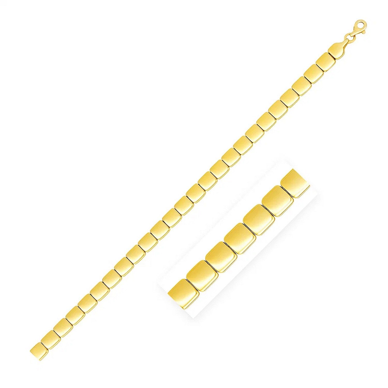 High Polish Square Link in 14KT Yellow Gold