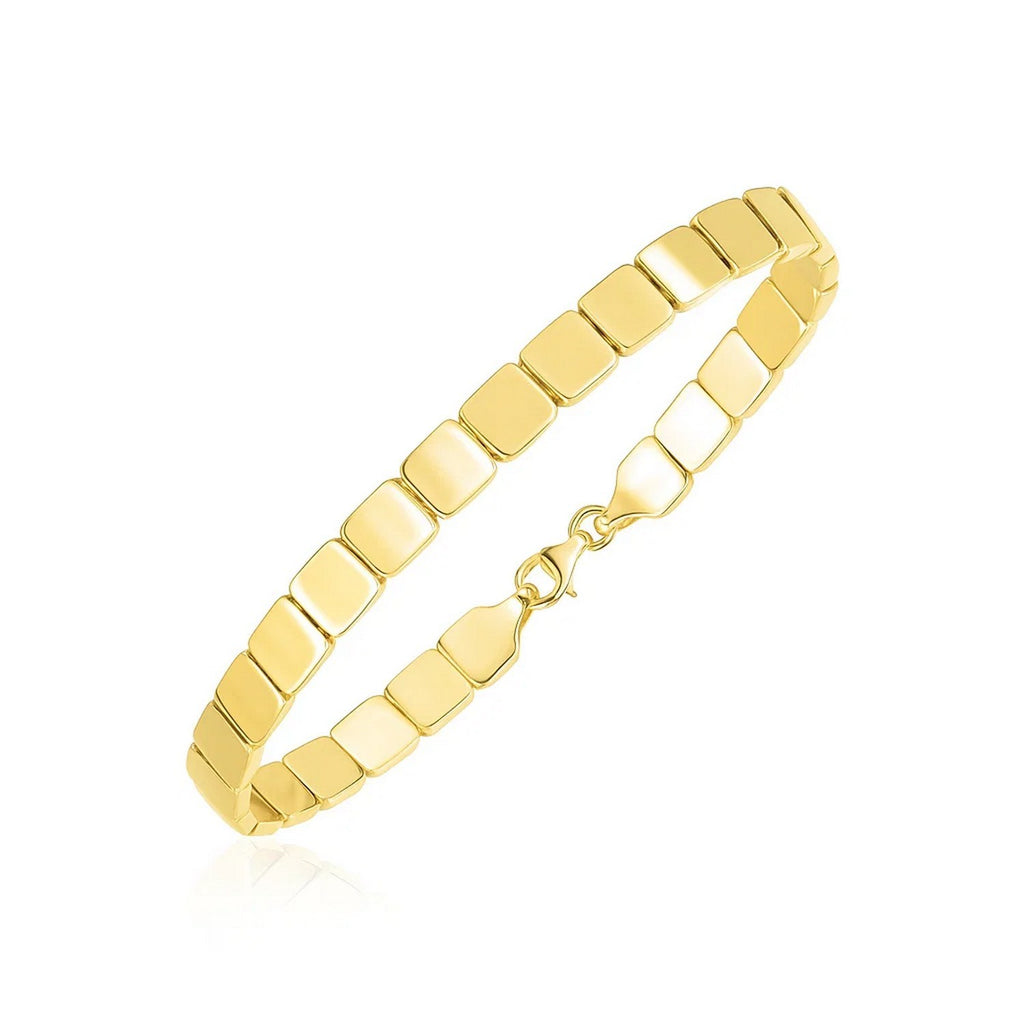 High Polish Square Link in 14KT Yellow Gold
