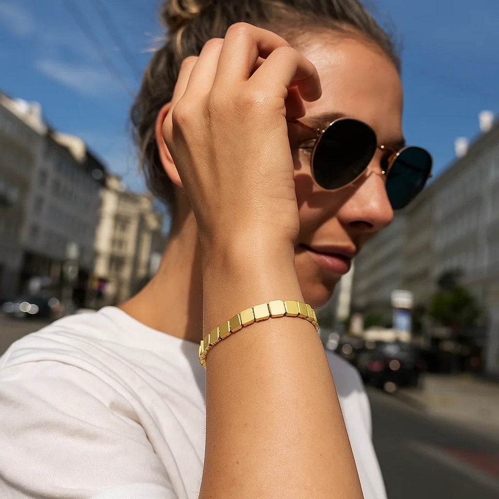 High Polish Square Link in 14KT Yellow Gold