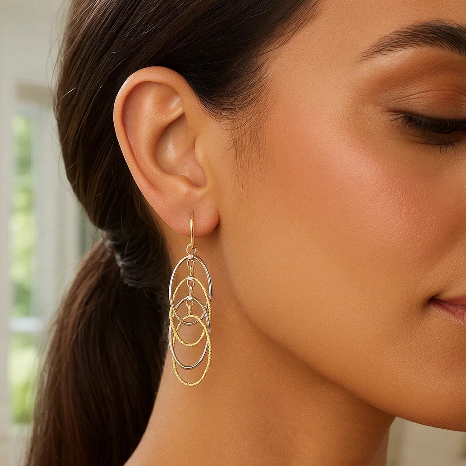Multiple Layer Interlaced in 14K Two-Tone Gold