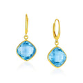 Drop with Blue Topaz Cushion Briolettes in 14K Yellow Gold