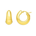 Tapered Electroform Hoop in 14K Yellow Gold