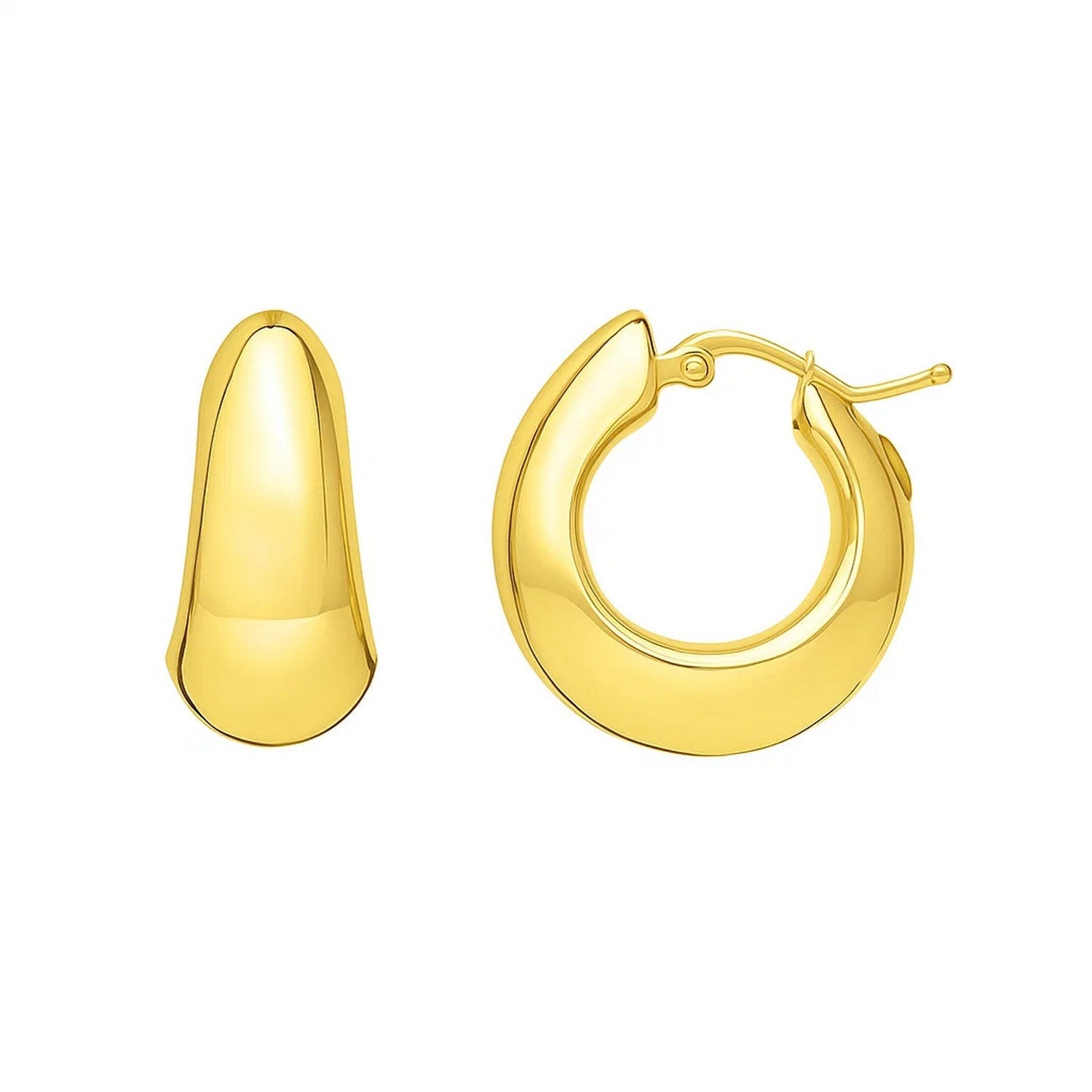 Tapered Electroform Hoop in 14K Yellow Gold