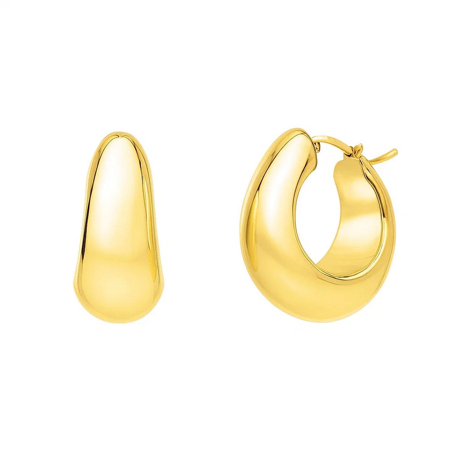 Tapered Electroform Hoop in 14K Yellow Gold