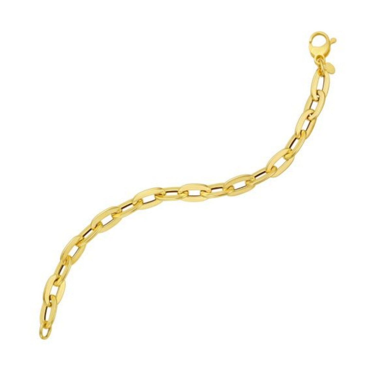 Long Mirror Rolo Link Chain in 14KT Yellow Gold