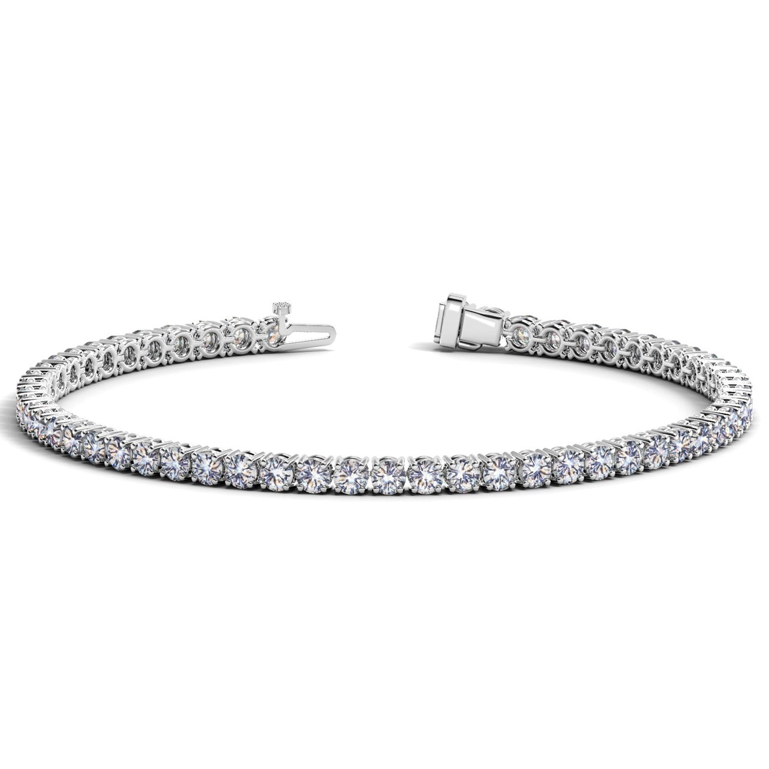 7 CTW Lab-Grown Diamond Tennis Bracelet — 14KT White Gold