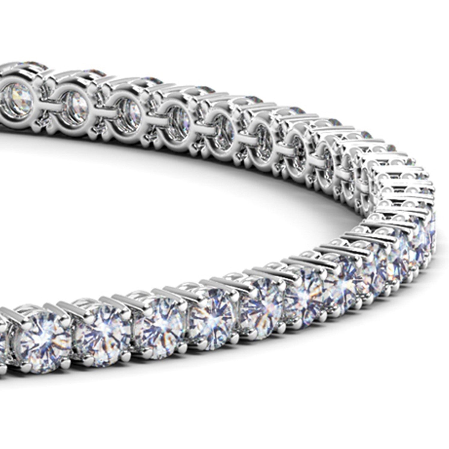 7 CTW Lab-Grown Diamond Tennis Bracelet — 14KT White Gold