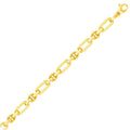 Polished and Textured Link in 14KT Yellow Gold