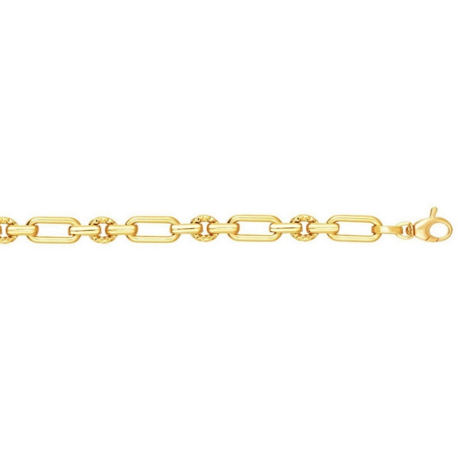 Polished and Textured Link in 14KT Yellow Gold