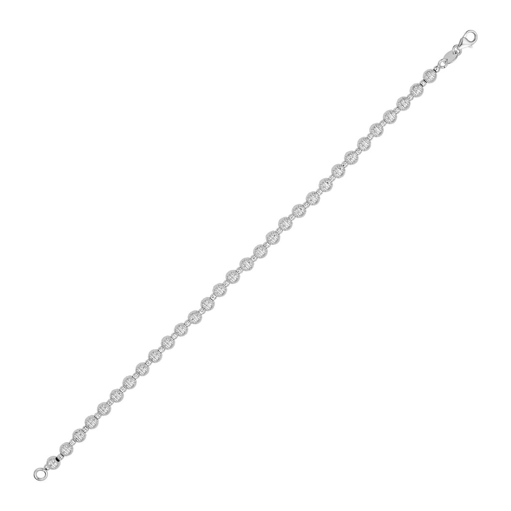 Disco Diamond Cut Bead in 14KT White Gold