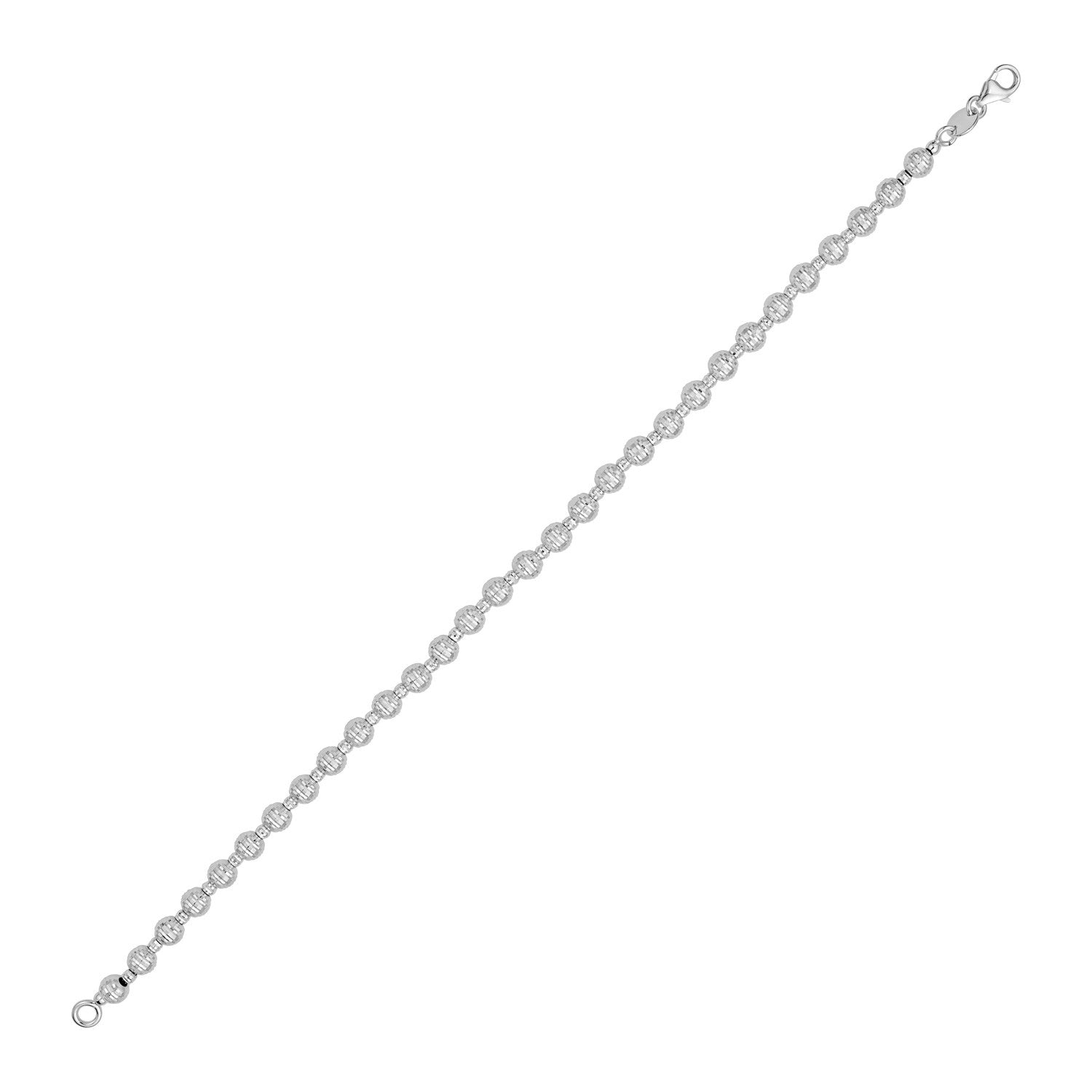 Disco Diamond Cut Bead in 14KT White Gold