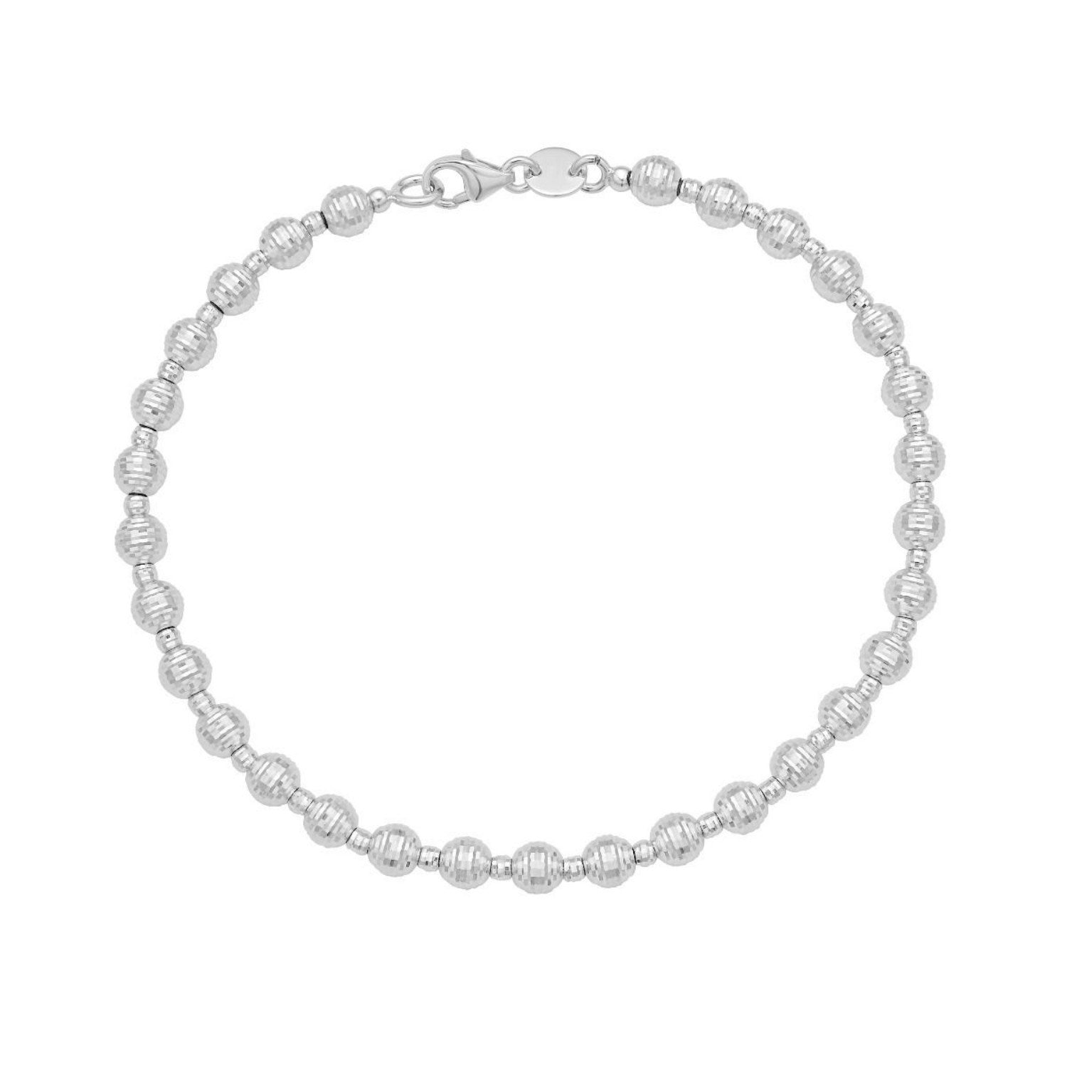 Disco Diamond Cut Bead in 14KT White Gold