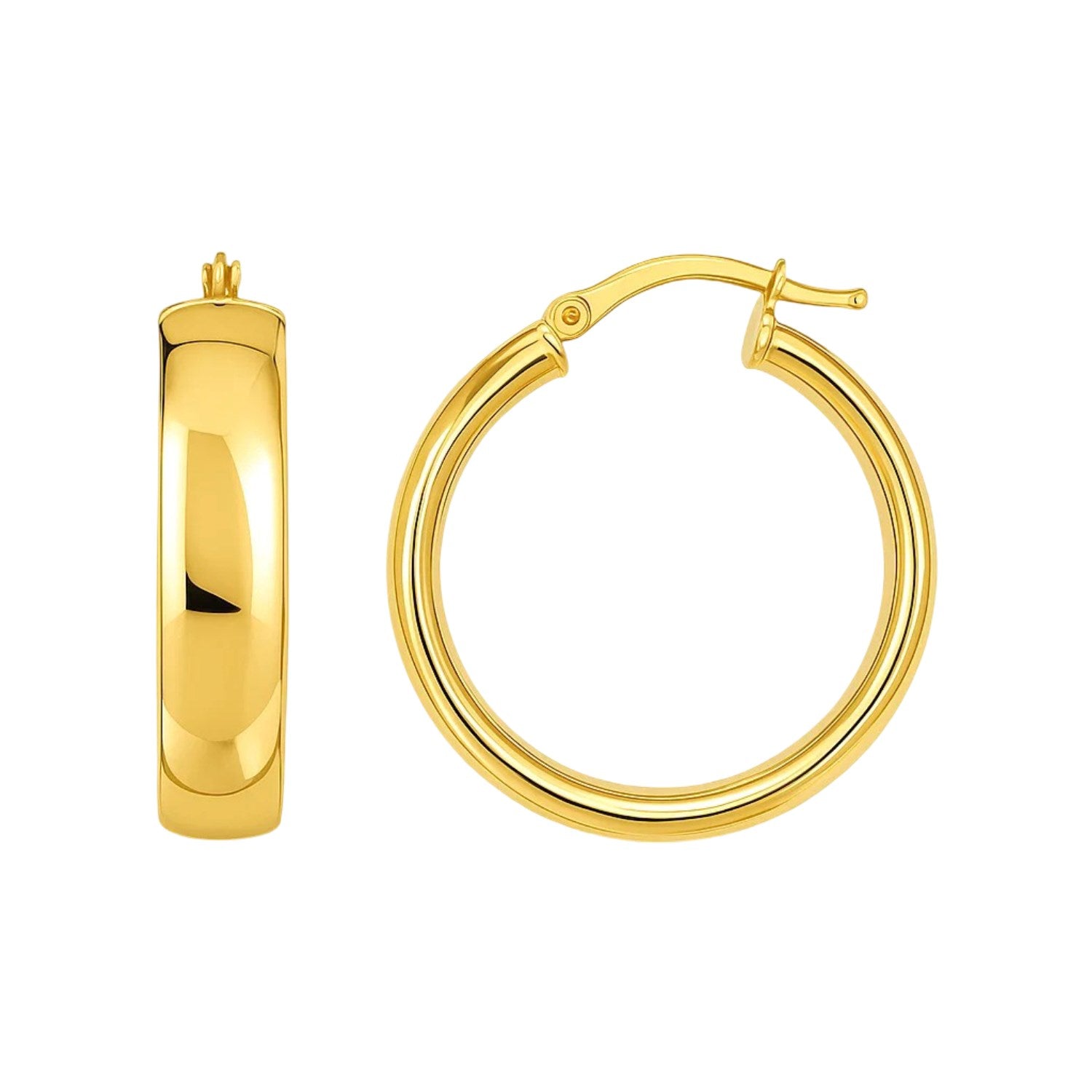 Wedding Band Hoops in 14K Yellow Gold