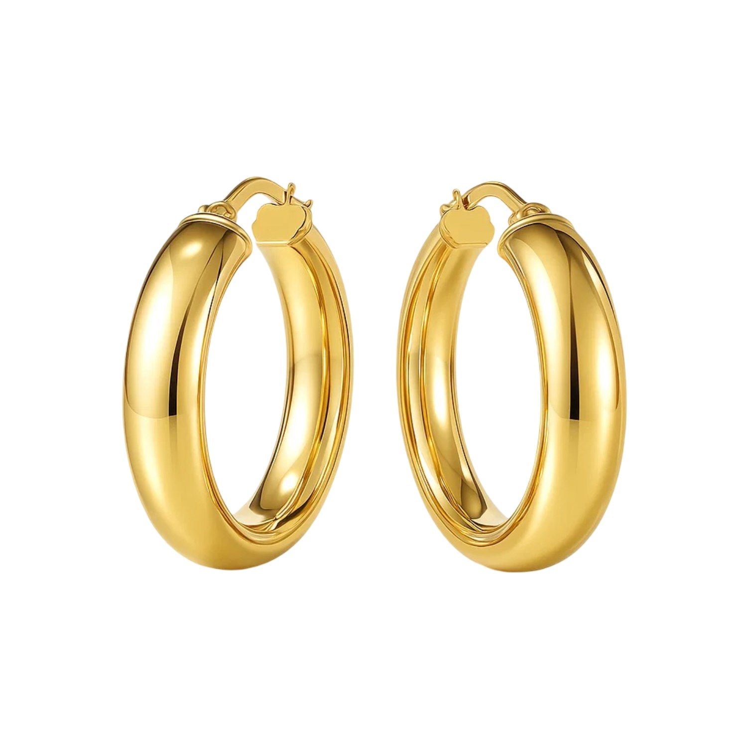 Wedding Band Hoops in 14K Yellow Gold