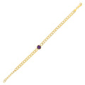 Amethyst Curb Chain in 14KT Yellow Gold