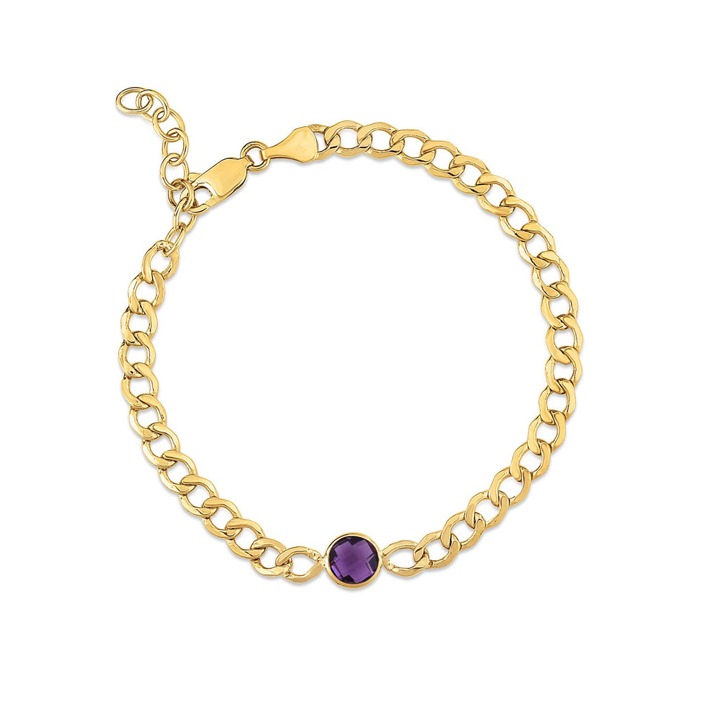 Amethyst Curb Chain