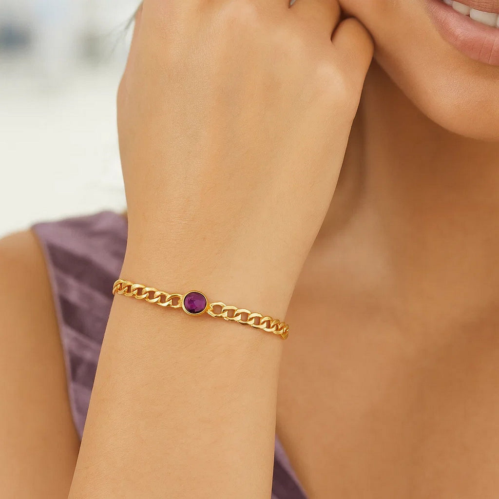 Amethyst Curb Chain