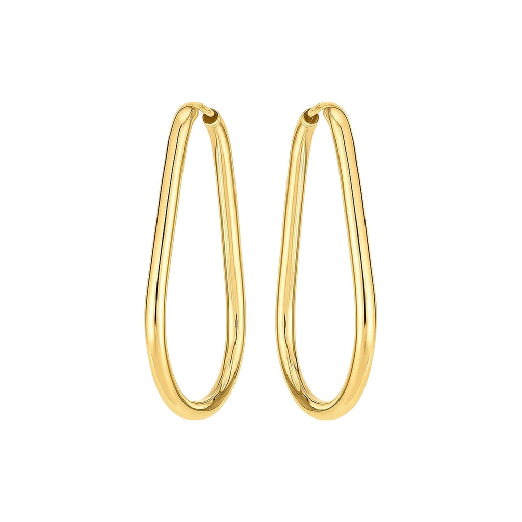 Endless Pear Hoop in 14K Yellow Gold