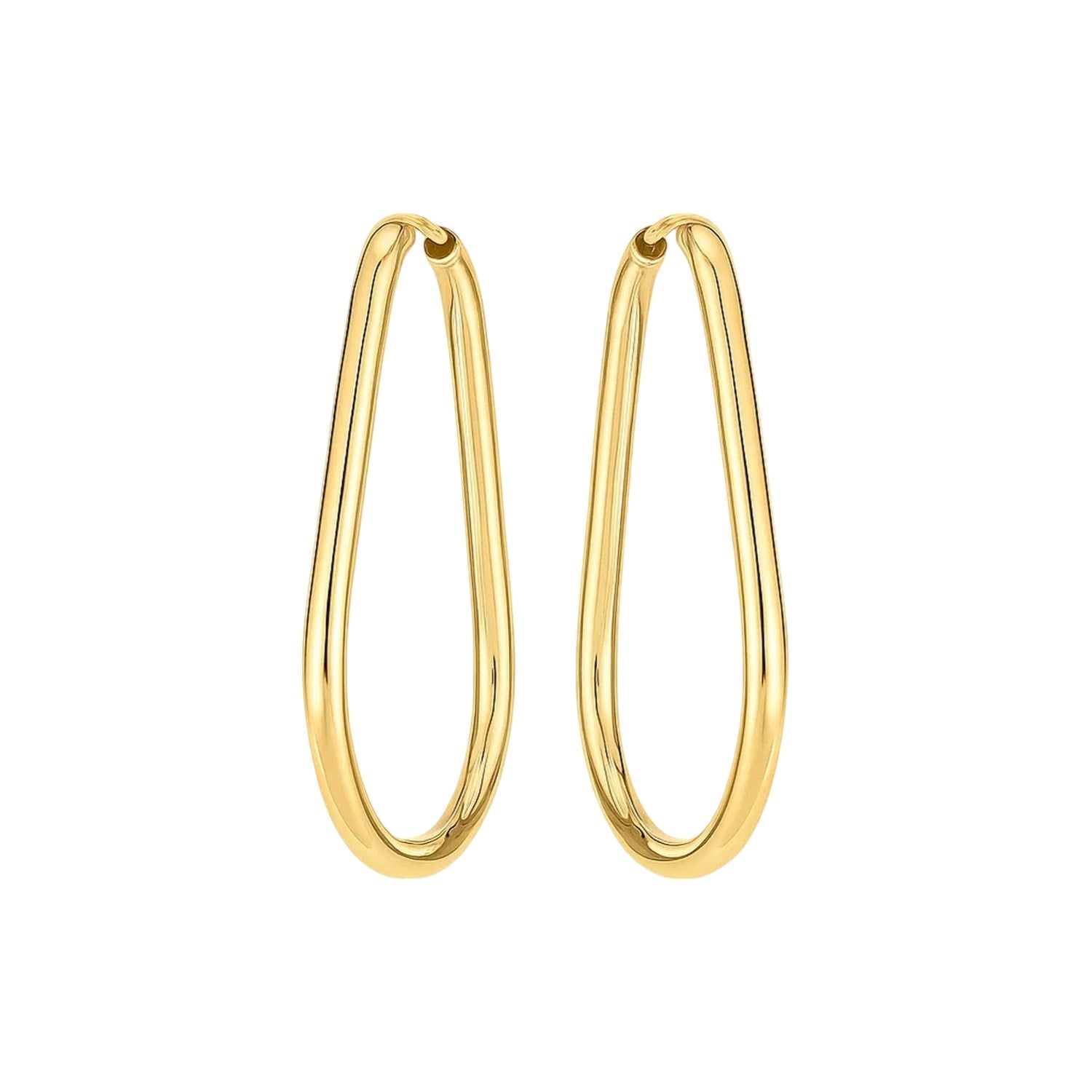 Endless Pear Hoop in 14K Yellow Gold