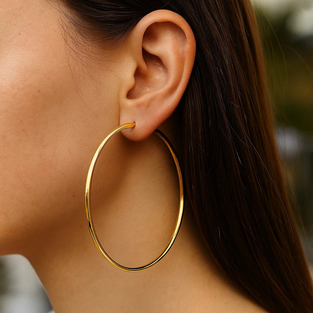 Large Polished Hoop in 14K Yellow Gold