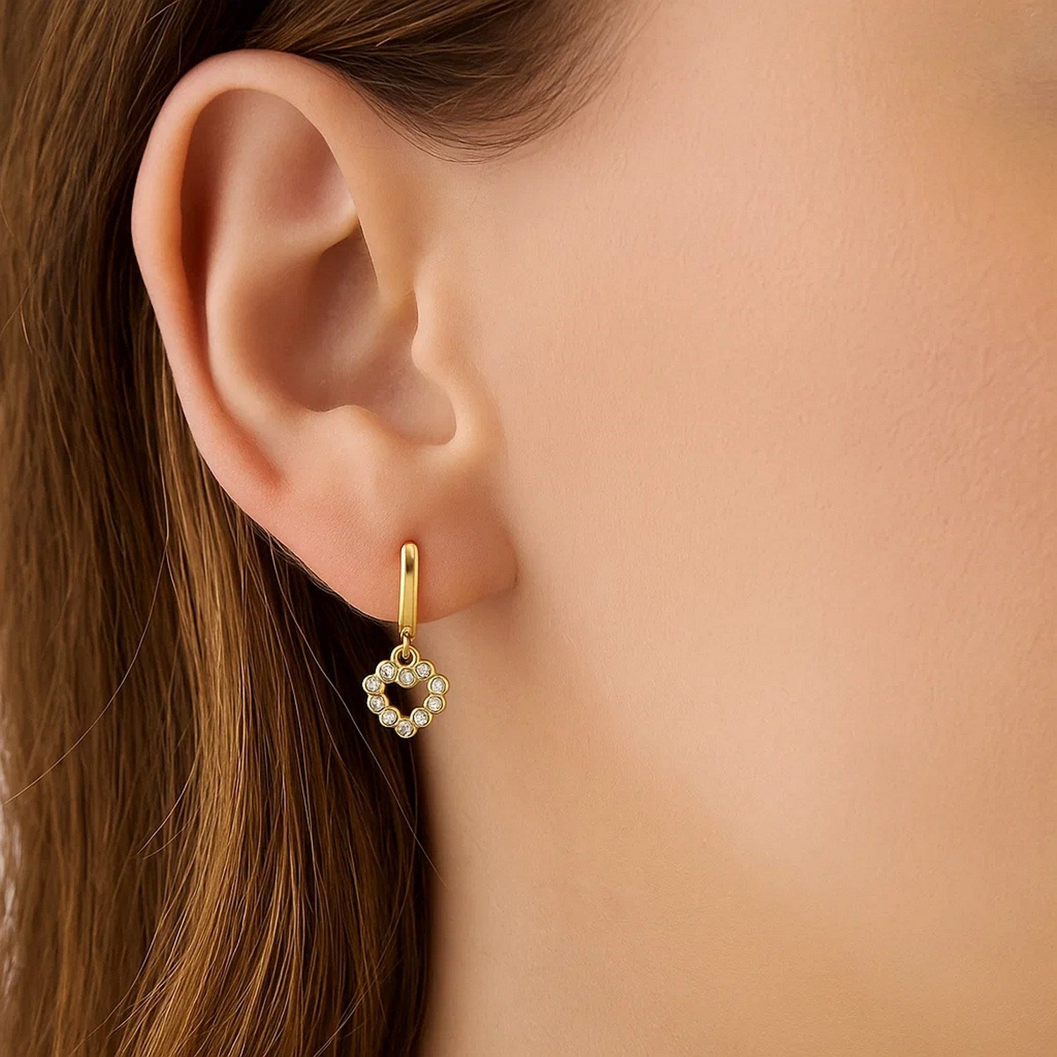 Petite Diamond Heart in 14K Yellow Gold