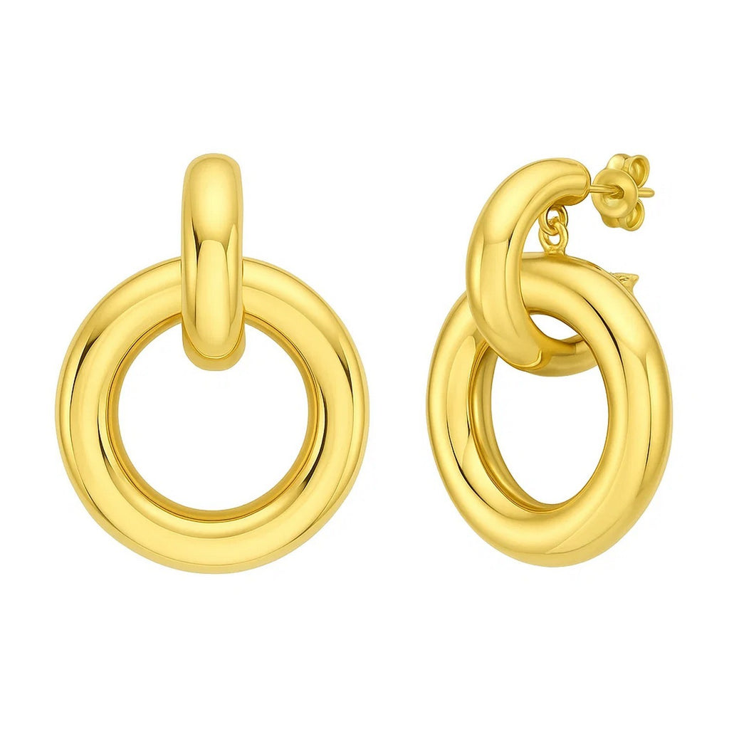 Polished Round Linked Hoop in 14K Yellow Gold