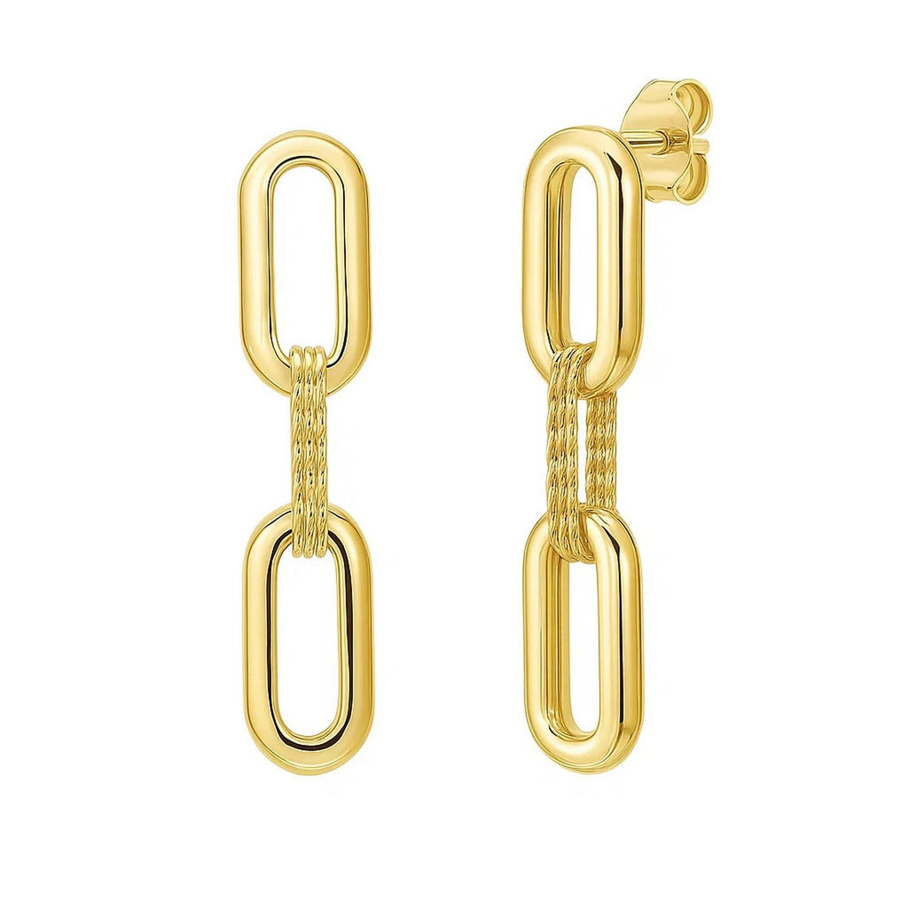 Mini Diamante Paperclip in 14K Yellow Gold
