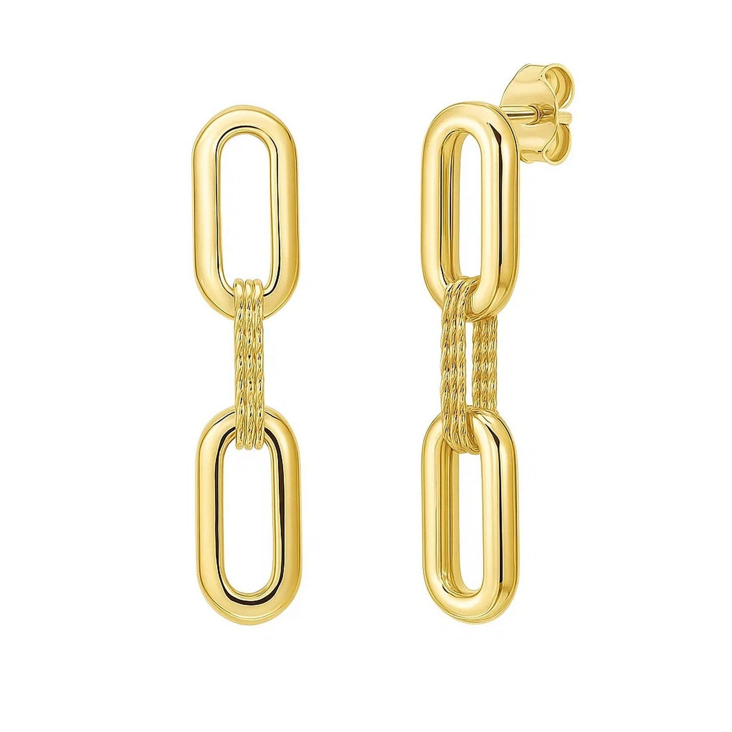 Mini Diamante Paperclip in 14K Yellow Gold