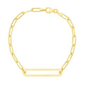 High Polish Open Curved Paperclip in 14KT Yellow Gold