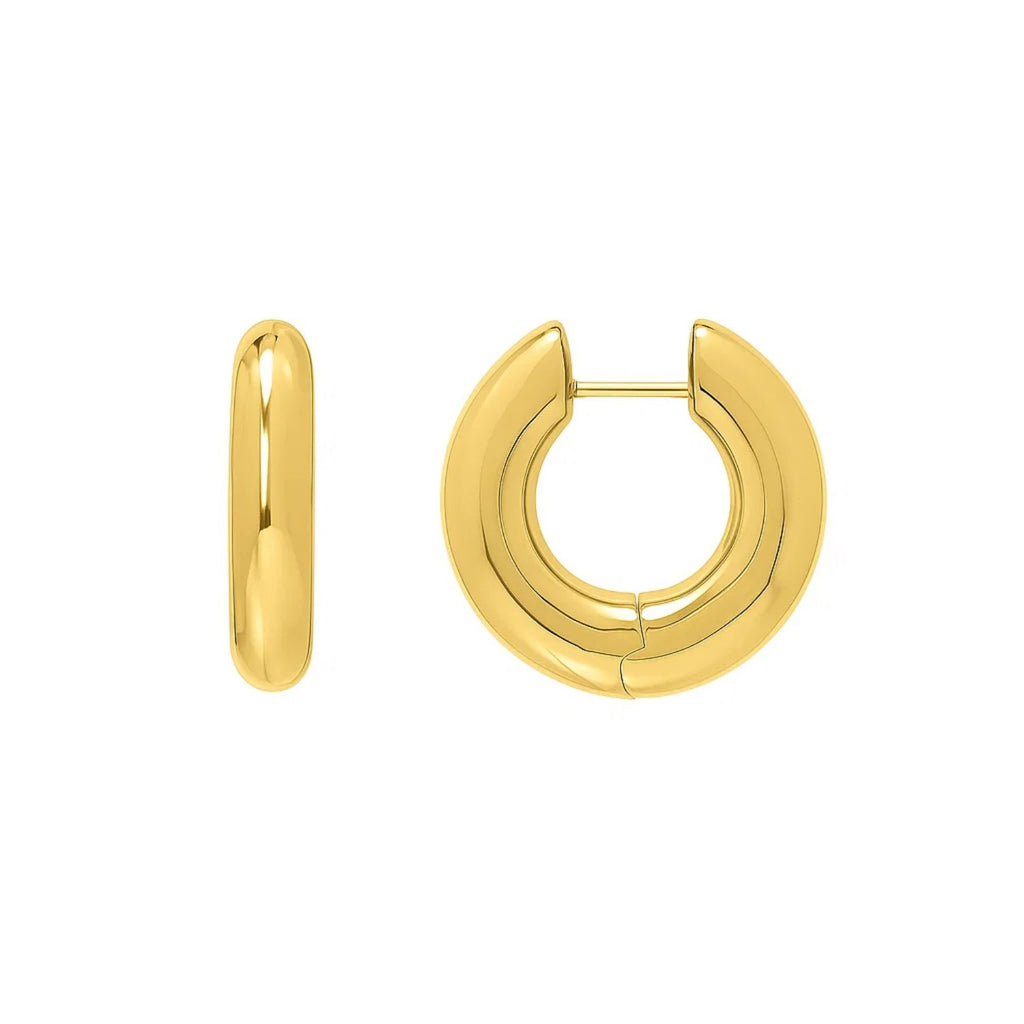 Medium Round Electroform Hoop in 14K Yellow Gold