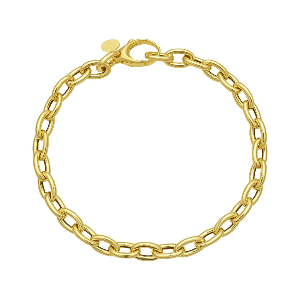 Charm Lock Rolo Chain in 14KT Yellow Gold