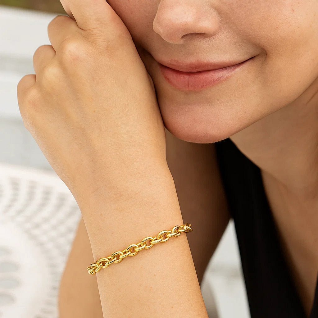 Charm Lock Rolo Chain in 14KT Yellow Gold