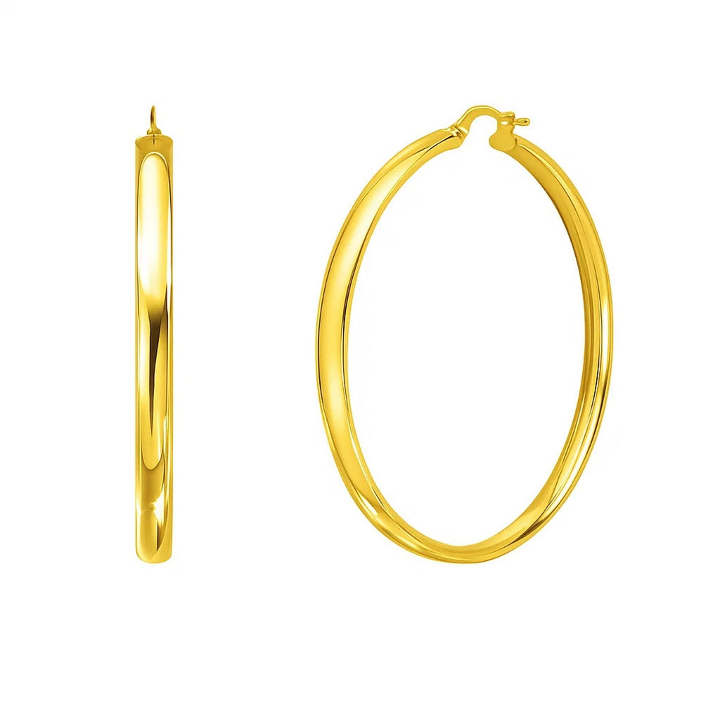 Large Wedding Hoop in 14K Yellow Gold