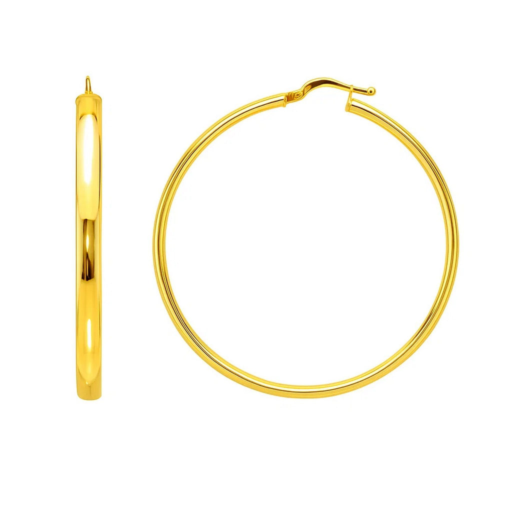 Large Wedding Hoop in 14K Yellow Gold