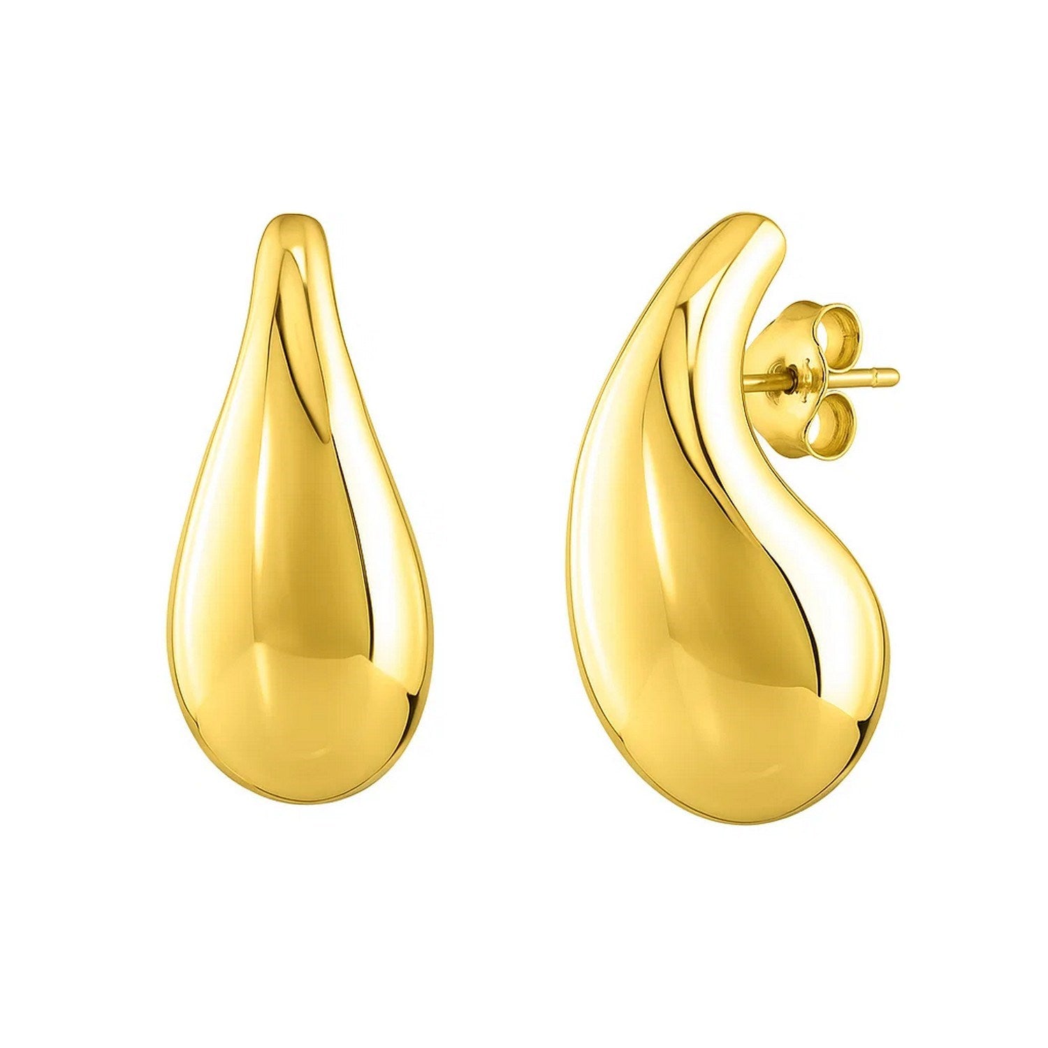 Large Raindrop Stud in 14K Yellow Gold