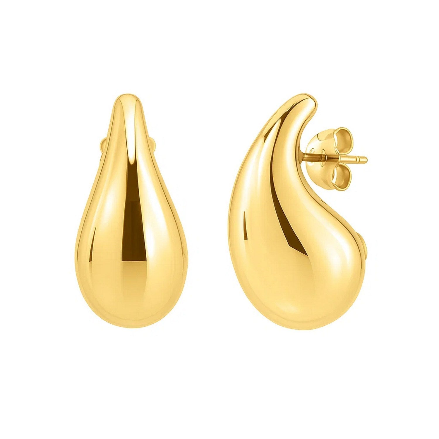 Large Raindrop Stud in 14K Yellow Gold