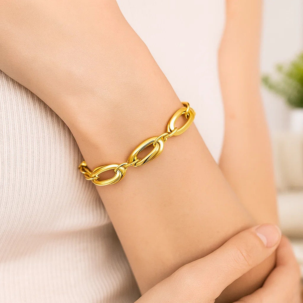 Long Double Oval Links in 14KT Yellow Gold