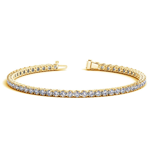 5 CTW Lab-Grown Diamond Tennis Bracelet — 14KT Yellow Gold