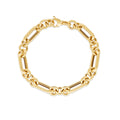 Italian Alternating Paperclip Round Links in 14KT Yellow Gold