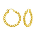 Polished Medium Bead Hoop in 14K Yellow Gold