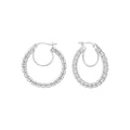 Ice Chain Round Hoops in 14K White Gold