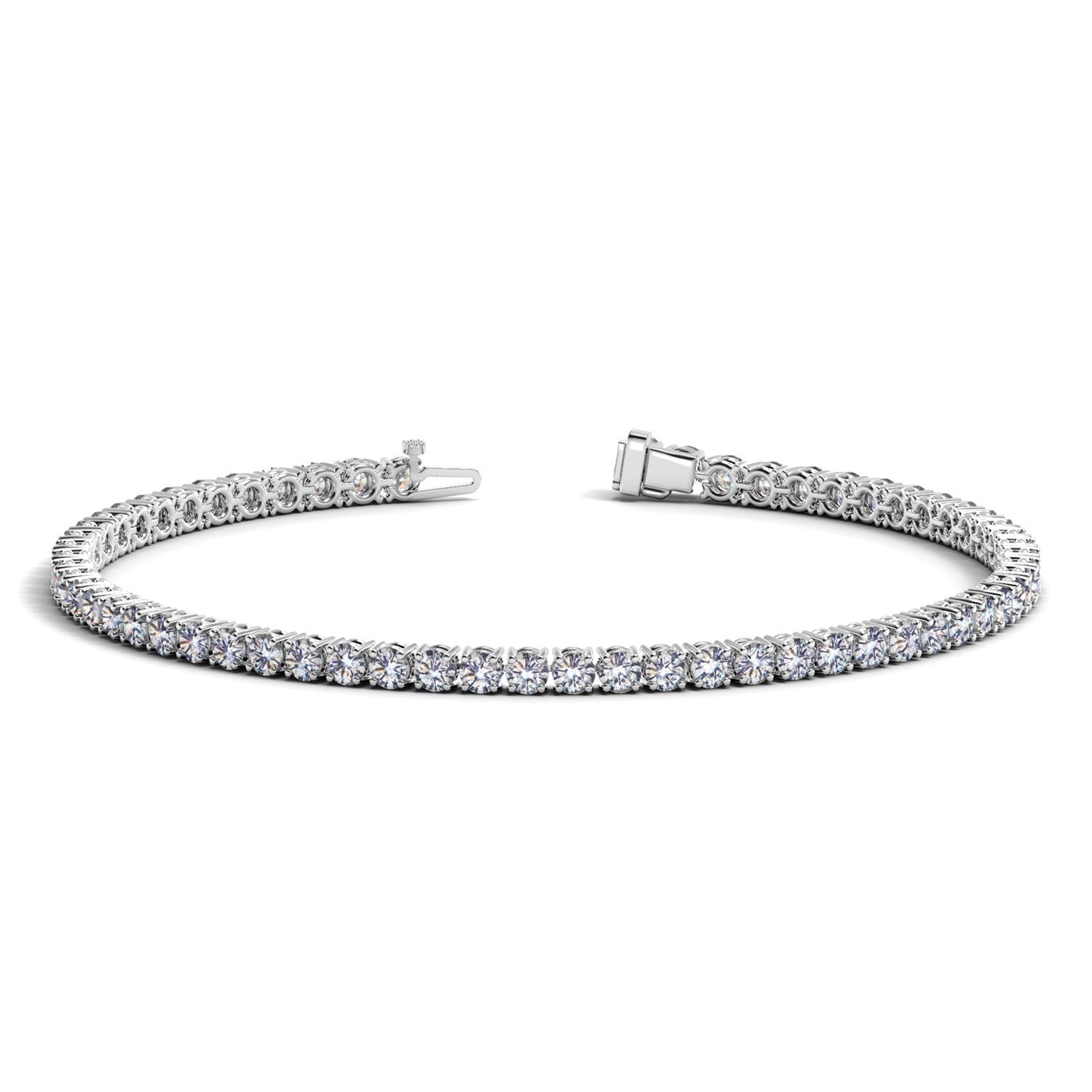 4 CTW Lab-Grown Diamond Tennis Bracelet — 14KT White Gold
