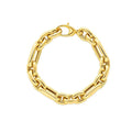 Italian Alternating Paperclip Oval Links in 14KT Yellow Gold