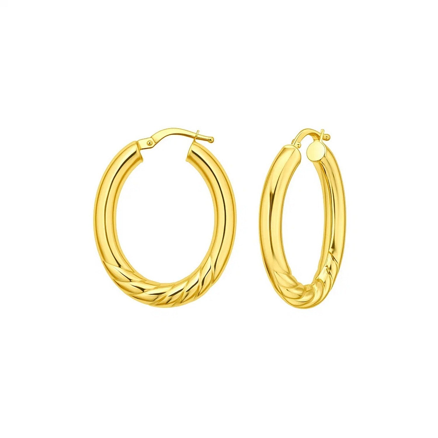 Twisted Medium Hoop in 14K Yellow Gold